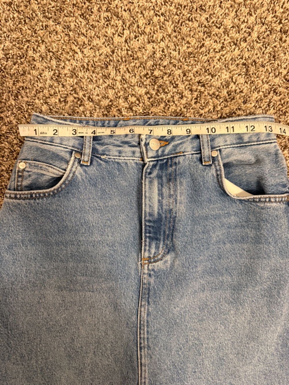 Pilcro Maxi Denim Skirt Madi Front Slit Denim Skirt Endless Summer Wash Size 2 - Picture 7 of 8